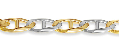 Mariner Solid White/Yellow/Rose Gold Handmade Necklace , 11mm, 16-30 Inch