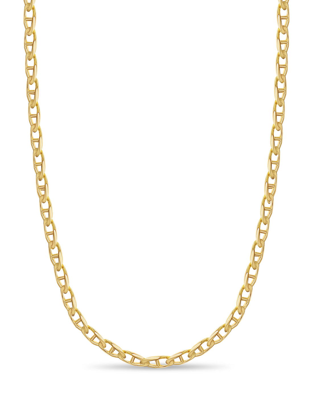 Mariner Solid White/Yellow/Rose Gold Handmade Necklace , 11mm, 16-30 Inch