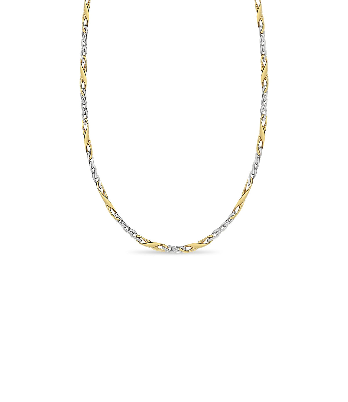 XO Curb Solid White/Yellow/Rose Gold Handmade Necklace , 6mm, 16-30 Inch