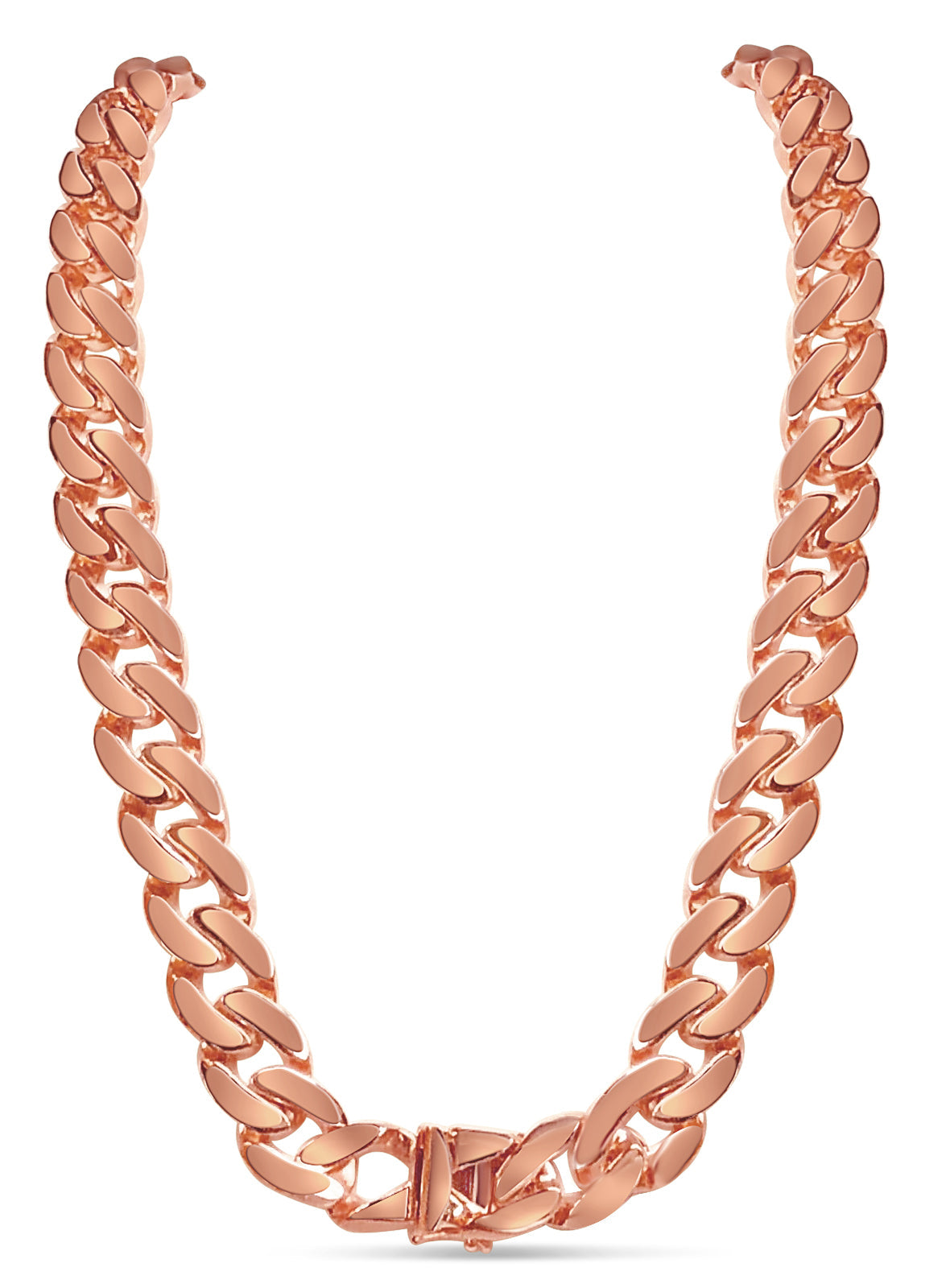 Miami Cuban Solid White/Yellow/Rose Gold Handmade Necklace , 16mm, 16-30 Inch