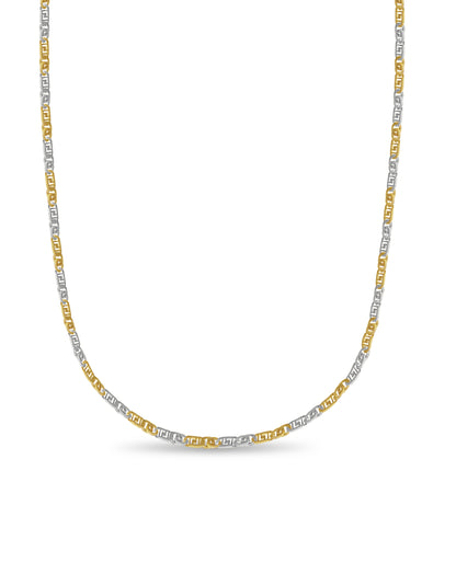 Greek Key &amp; Tiger Eye Solid White/Yellow/Rose Gold Handmade Necklace , 11mm, 16-30 Inch