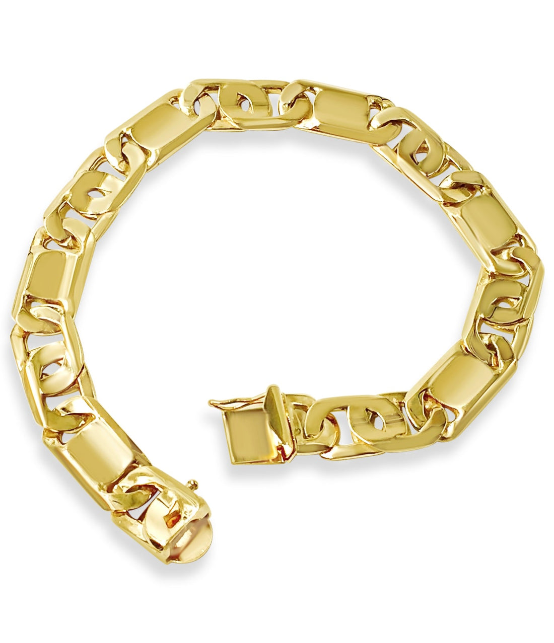 Tiger Eye &amp; Bar Solid White/Yellow/Rose Gold Handmade Bracelet , 11mm, 6.5-10 Inch