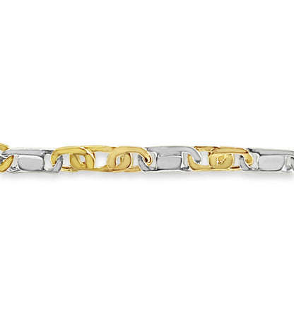 Tiger Eye &amp; Bar Solid White/Yellow/Rose Gold Handmade Bracelet , 11mm, 6.5-10 Inch