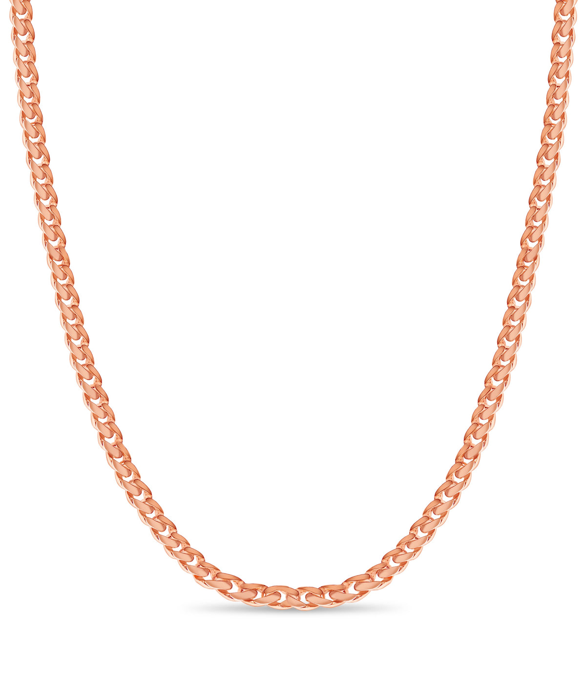 Curb Solid White/Yellow/Rose Gold Handmade Necklace , 11mm, 16-30 Inch