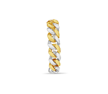 Miami Cuban Solid White/Yellow/Rose Gold Handmade Bracelet , 10mm, 6.5-10 Inch