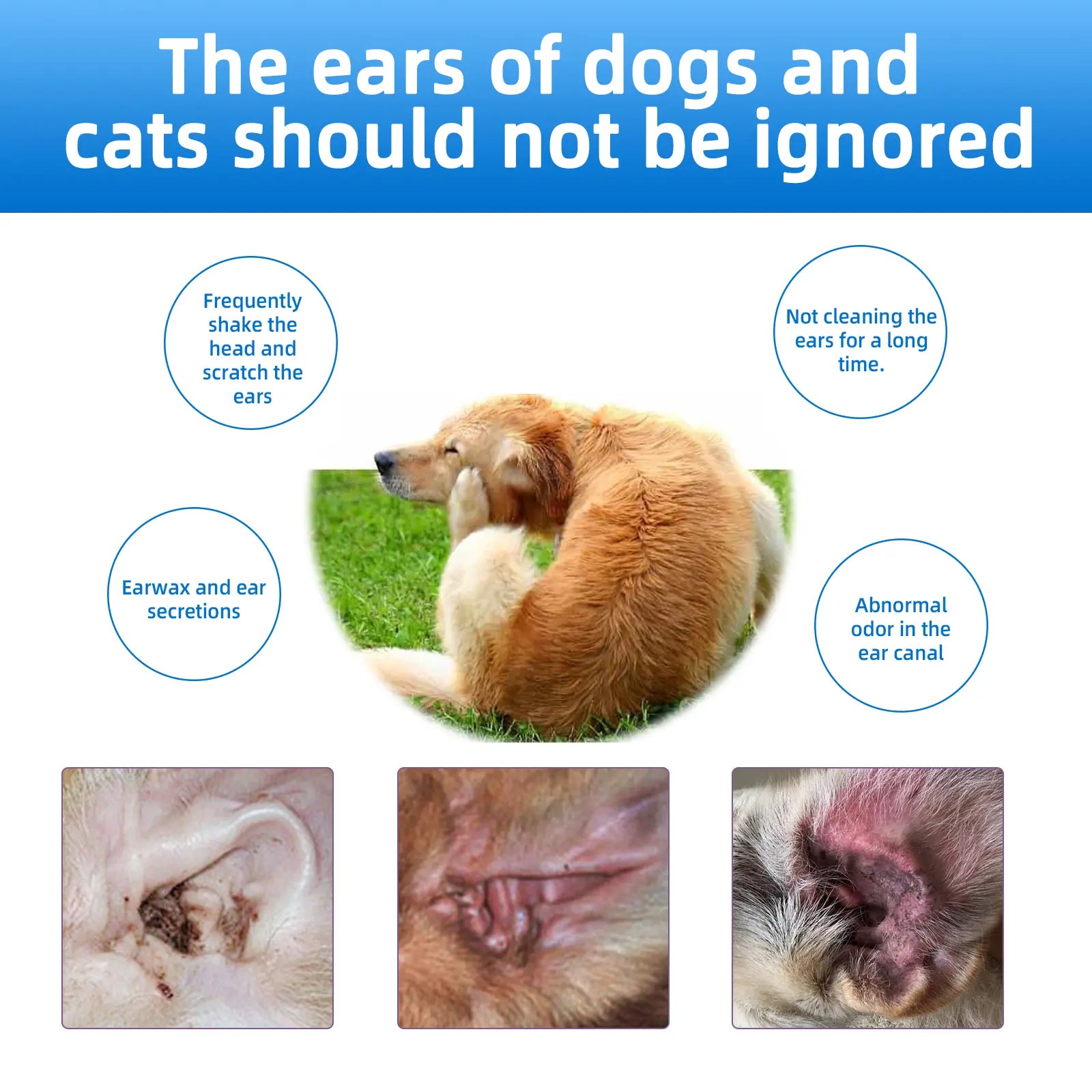 Gentle Pet Ear Wash | Odor-Free Cleaning for Dogs &amp; Cats