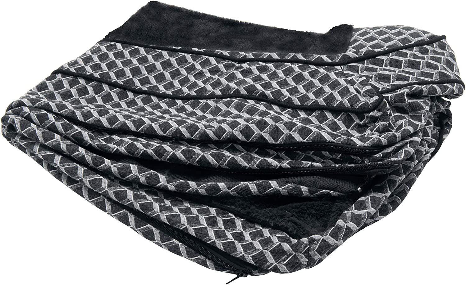 Replacement Dog Bed Cover Comfy Couch Plush &amp; Décor Sofa-Style, Machine Washable - Diamond Gray, Jumbo (X-Large)