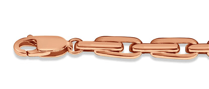 Fancy Rolo Solid White/Yellow/Rose Gold Handmade Necklace , 5mm, 16-30 Inch