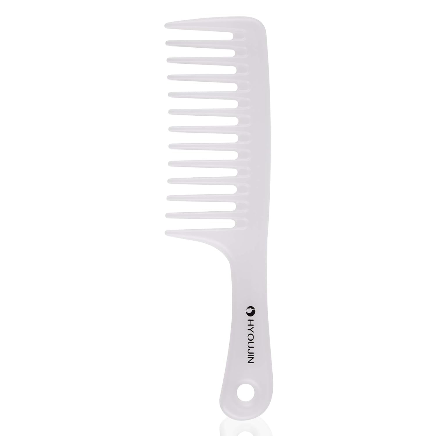 Large Wide Tooth Comb Detangling for Curly,Wet,Dry Hair,White | Smooth Teeth Hair Comb for Women,Men,Shower,Detangler Brush for Reduce Hair Loss and Dandruff &amp; Headache-Minimal Breakages