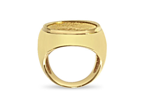 Fancy Solid White/Yellow/Rose Gold Handmade Coin Ring , 1/4oz Coin ,