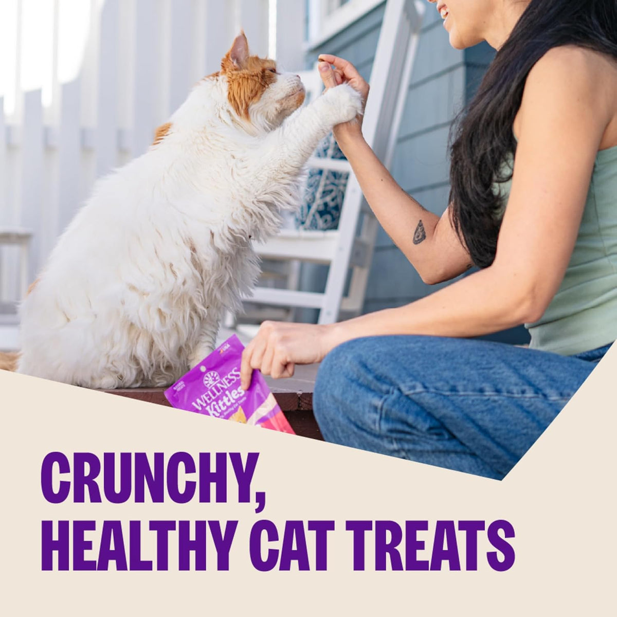 Wellness Kittles Crunchy Cat Treats, All Lifestages, Kitten to Senior, Natural, Grain Free, Tuna and Cranberry Flavor, 6 Oz Bag