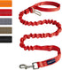 Heavy Duty Bungee Dog Leash for Large Breed Dogs, No Pull for Shock Absorption with Car Seat Belt, 2 Padded Handles 4.5Foot 6Foot Training Dog Leash Red