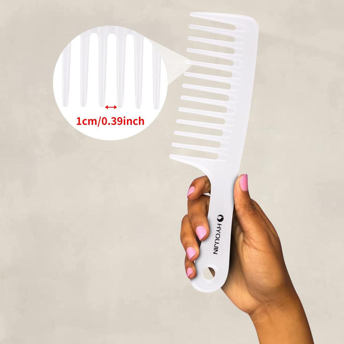 Large Wide Tooth Comb Detangling for Curly,Wet,Dry Hair,White | Smooth Teeth Hair Comb for Women,Men,Shower,Detangler Brush for Reduce Hair Loss and Dandruff &amp; Headache-Minimal Breakages
