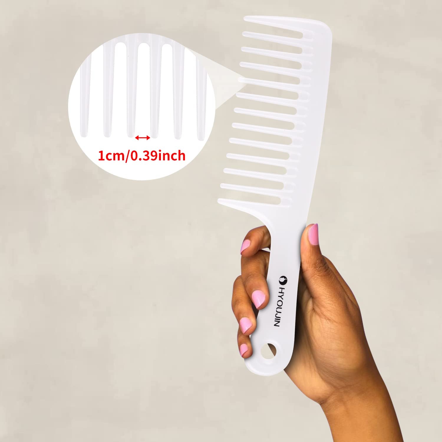 Large Wide Tooth Comb Detangling for Curly,Wet,Dry Hair,White | Smooth Teeth Hair Comb for Women,Men,Shower,Detangler Brush for Reduce Hair Loss and Dandruff &amp; Headache-Minimal Breakages