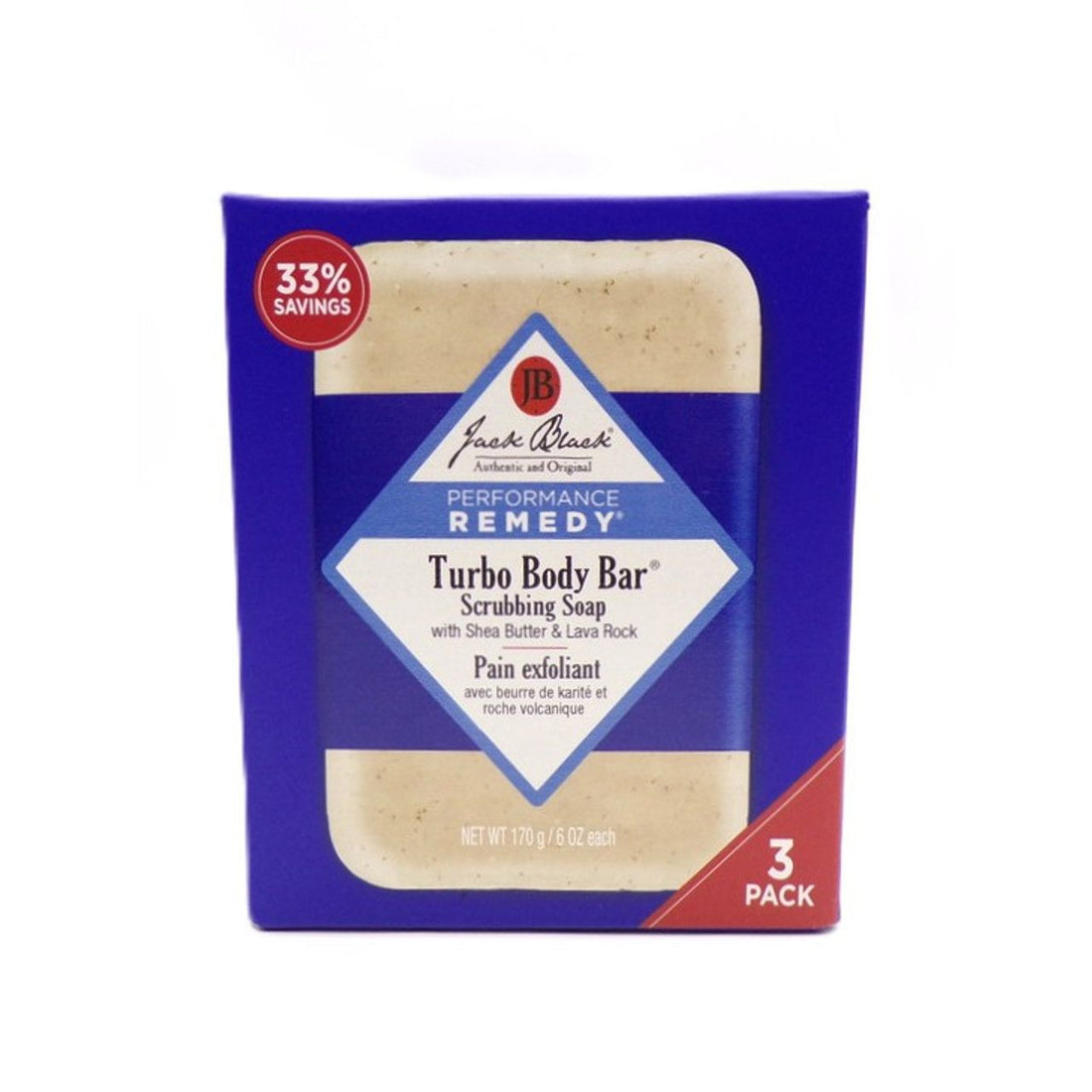 Jack Black Turbo Body Bar Scrubbing Soap 6 Oz Each - 3 Pack