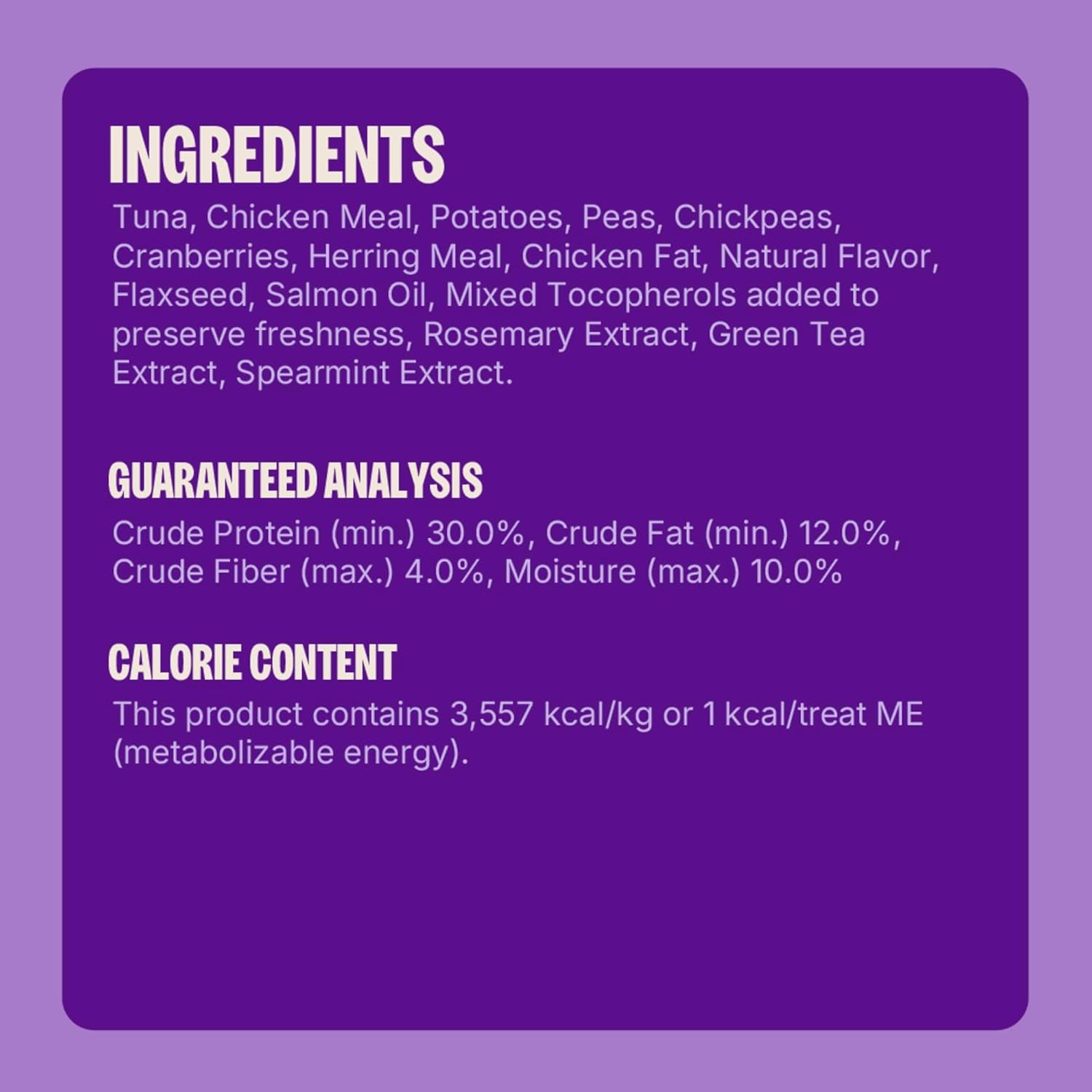 Wellness Kittles Crunchy Cat Treats, All Lifestages, Kitten to Senior, Natural, Grain Free, Tuna and Cranberry Flavor, 6 Oz Bag