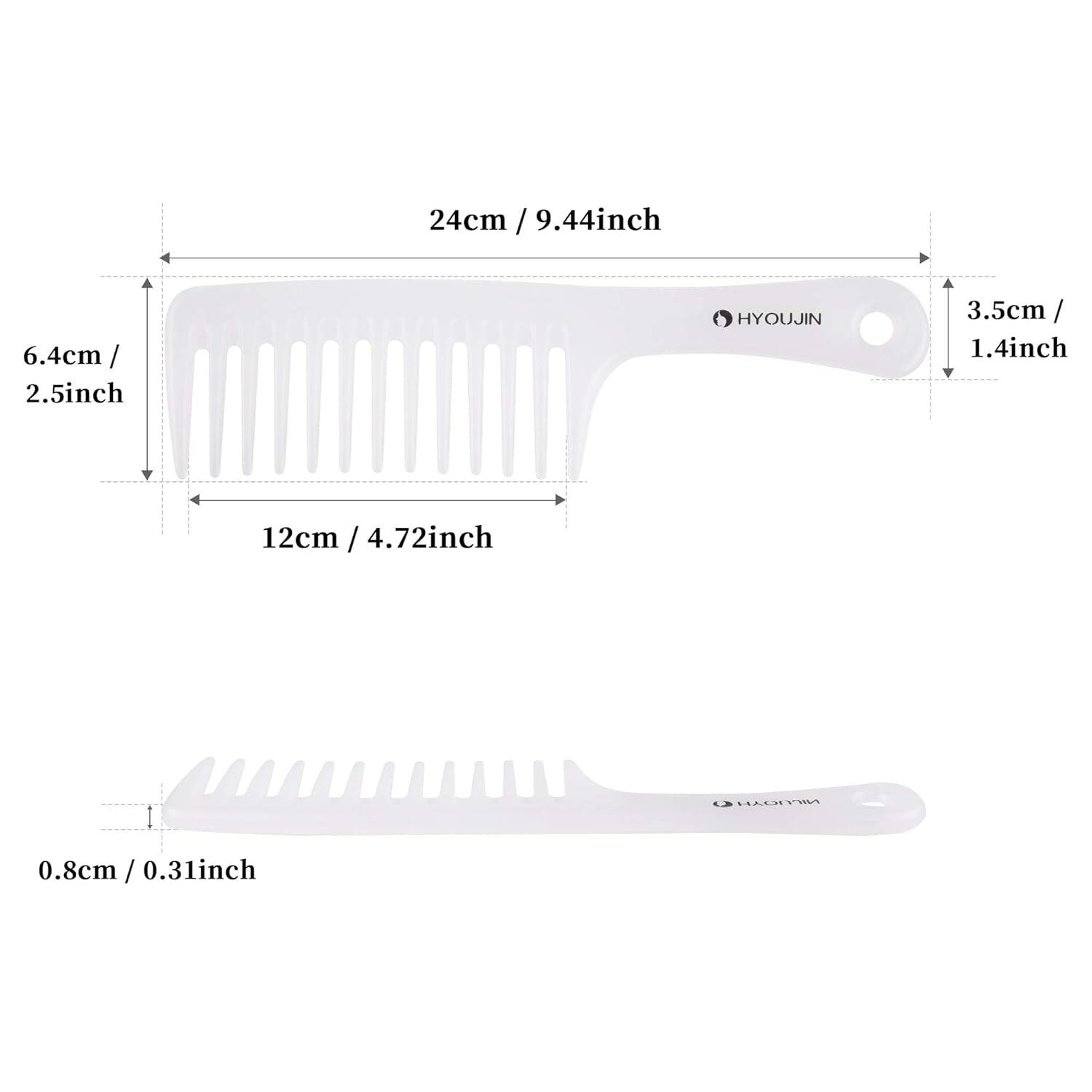 Large Wide Tooth Comb Detangling for Curly,Wet,Dry Hair,White | Smooth Teeth Hair Comb for Women,Men,Shower,Detangler Brush for Reduce Hair Loss and Dandruff &amp; Headache-Minimal Breakages