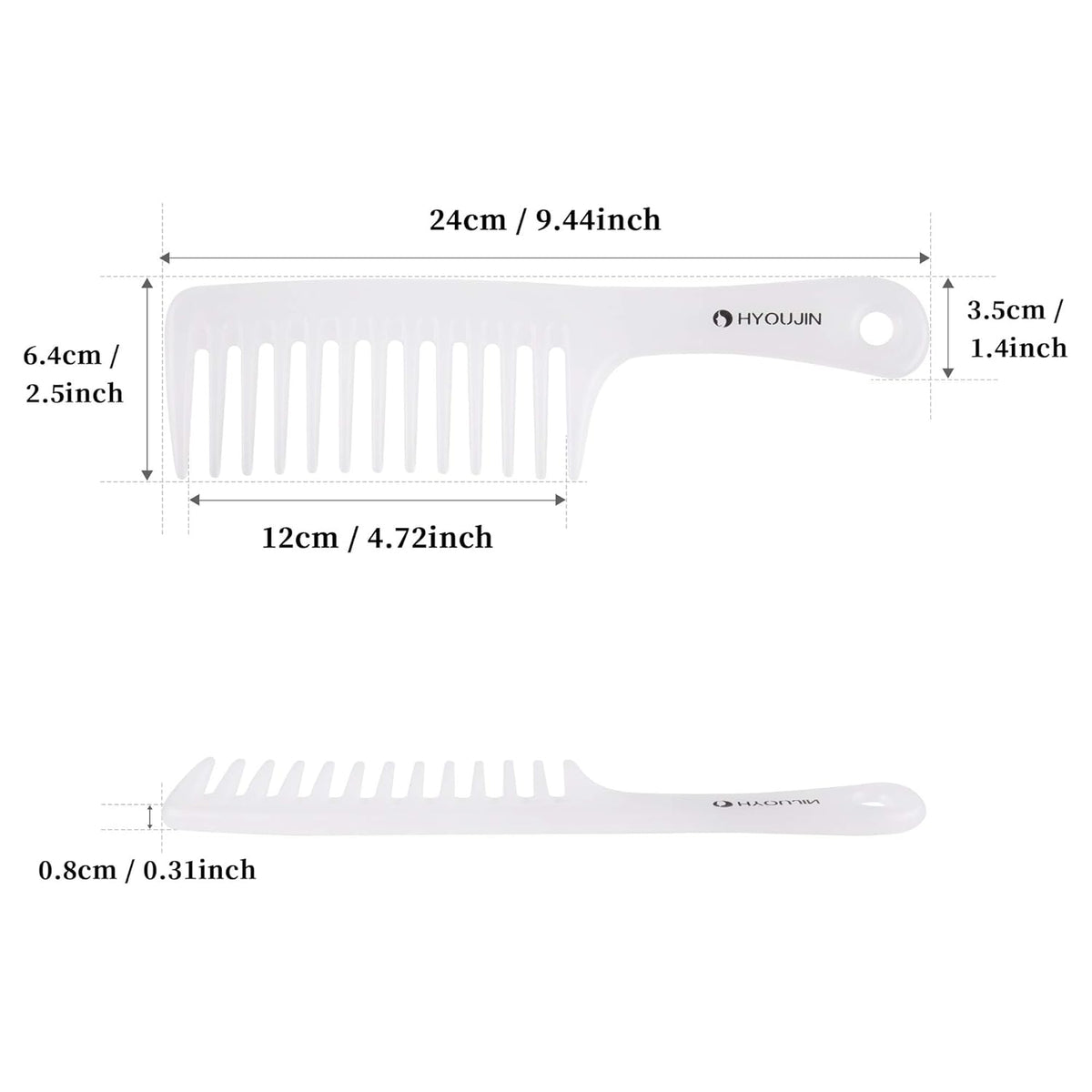 Large Wide Tooth Comb Detangling for Curly,Wet,Dry Hair,White | Smooth Teeth Hair Comb for Women,Men,Shower,Detangler Brush for Reduce Hair Loss and Dandruff &amp; Headache-Minimal Breakages