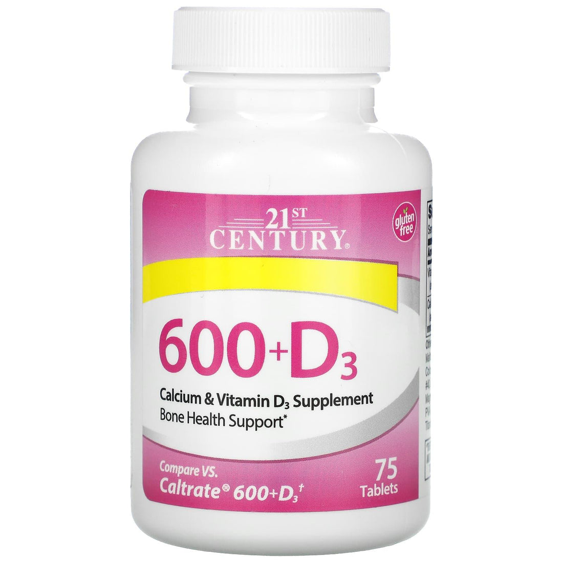 21st Century Calcium 600 mg + Vitamin D3 800 IU – Bone &amp; Joint Support, 75 Tablets