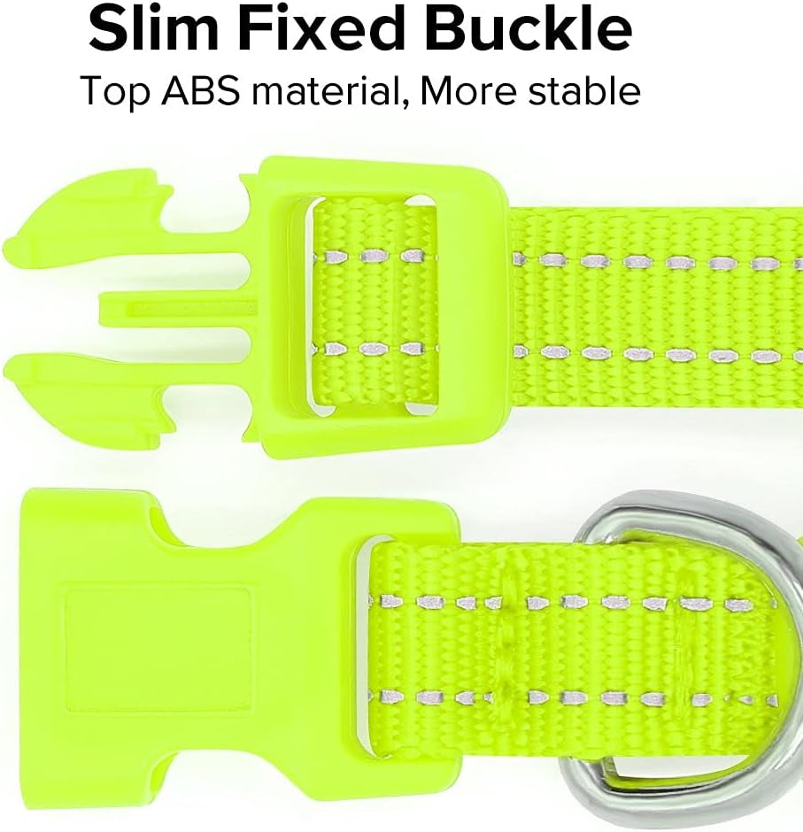 Adjustable LED Dog &amp; Cat Collar - Rechargeable, Small Breeds, Green, 8.5-11.8 Inches, Nylon, Lightweight, Reflective, 2 Flash Modes | Glow in the Dark Rechargeable Reflective Adjustable Flashing Illuminous Safety Dog Lights for Night Walking