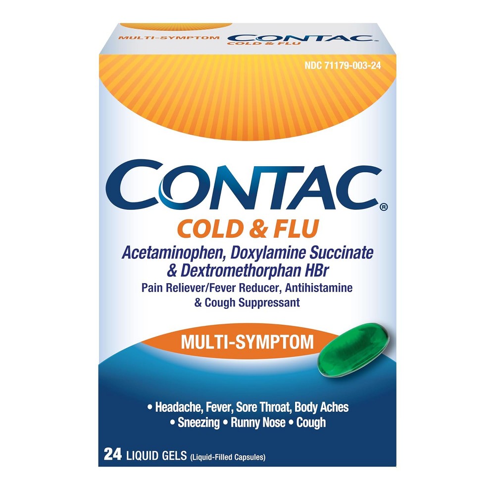 Contac Cold &amp; Flu Multi Symptom 24 Liquid Gels