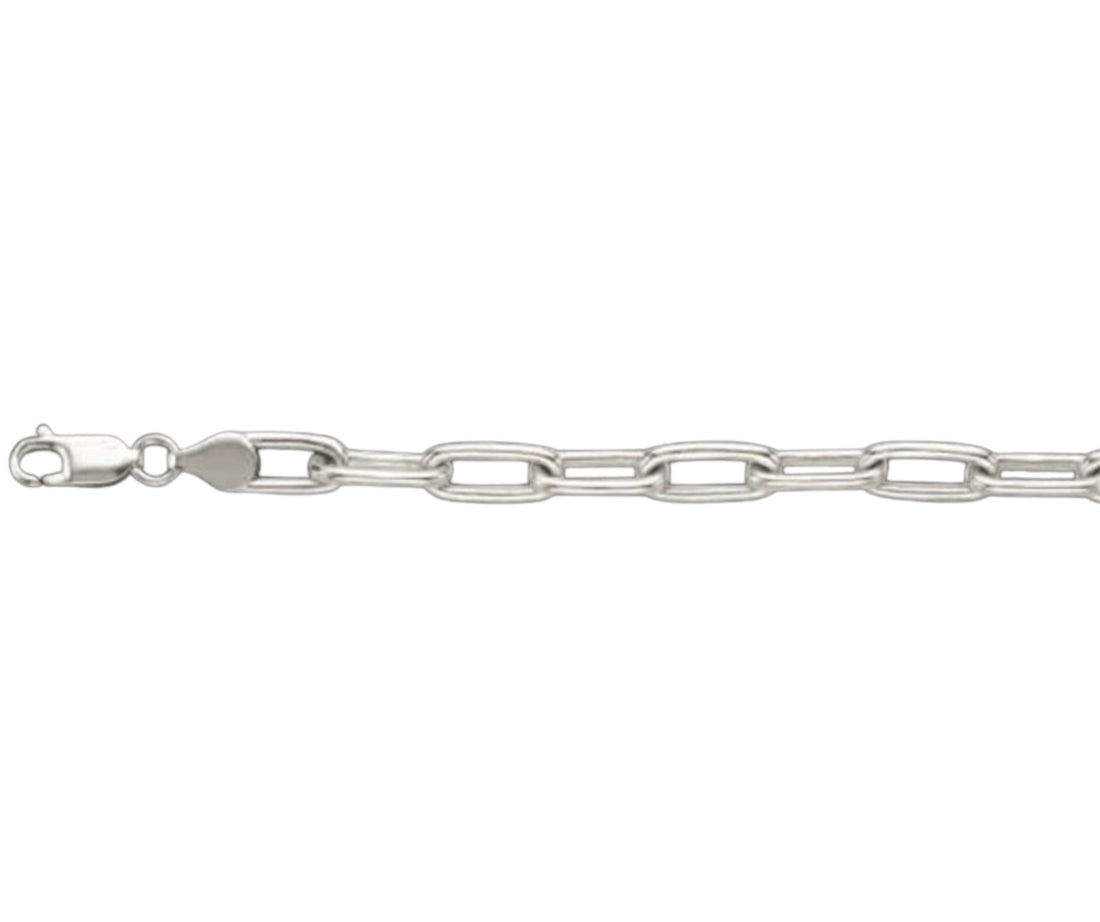 Paperclip Solid White/Yellow/Rose Gold Handmade Bracelet , 7mm, 6.5-10 Inch