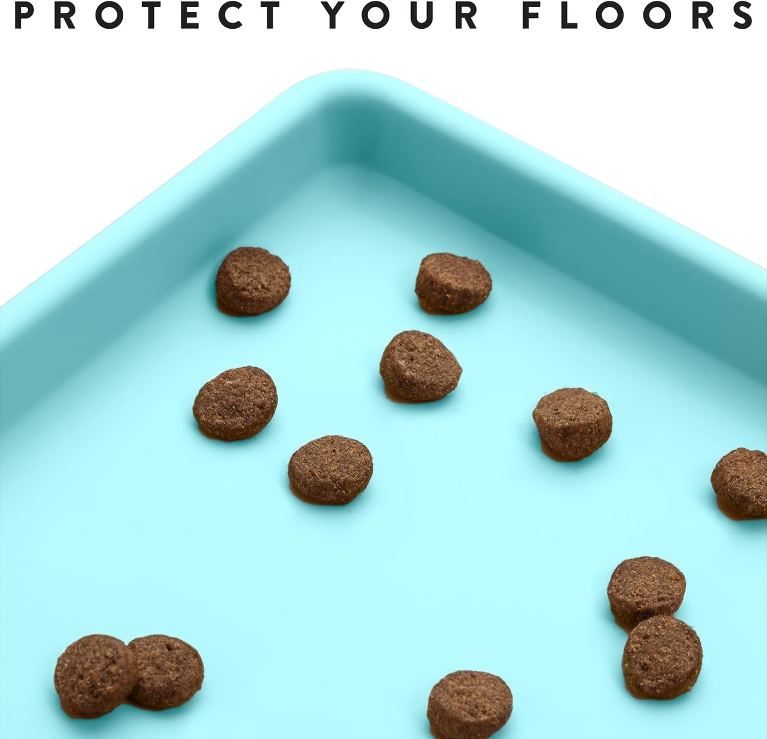 Cat Food Mat, Small &amp; Large Pet Feedingd Mat, 100% Waterproof Cat Mats for Food and Water, Silicone Mats for Pet Bowls, Non-Slip Placemat for Water Bowl or Fountain (Small, Aruba)