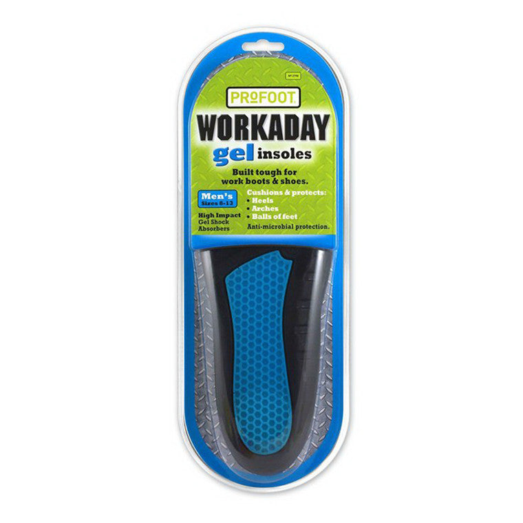 Workaday Gel Insoles for Men – All-Day Comfort &amp; Shock Absorption, 1 Pair