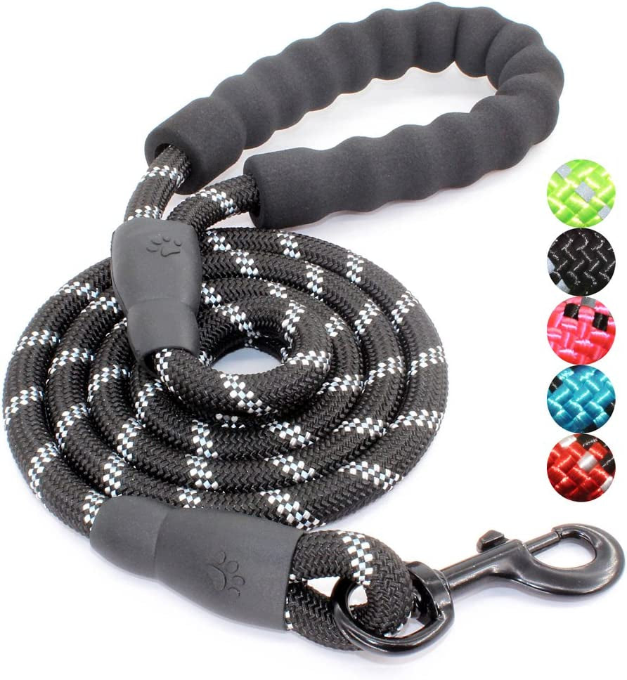 2/4/5/6 FT Dog Leash with Comfortable Padded Handle and Highly Reflective Threads for Small Medium and Large Dogs (5FT-1/2&