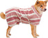 Fast Drying Dog Bathrobe, Super Absorbent Stripes Dogs Towel, Adjustable Warm Keeping Pet Puppy Bath Supplies (Red, M)
