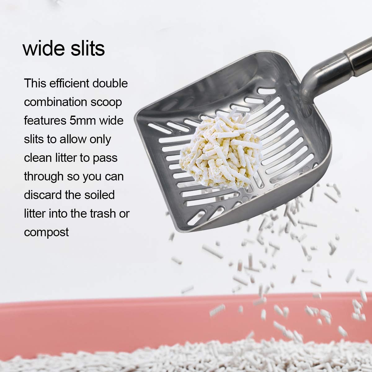 Upgrade Your Pet Care Routine with the Ultimate 23-Inch Stainless Steel Telescoping Litter Scoop for Cats and Dogs