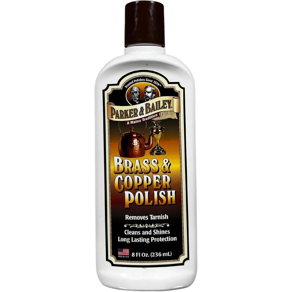 Parker &amp; Bailey Brass and Copper Polish Gently Cleans Polishes and Protects 8 oz