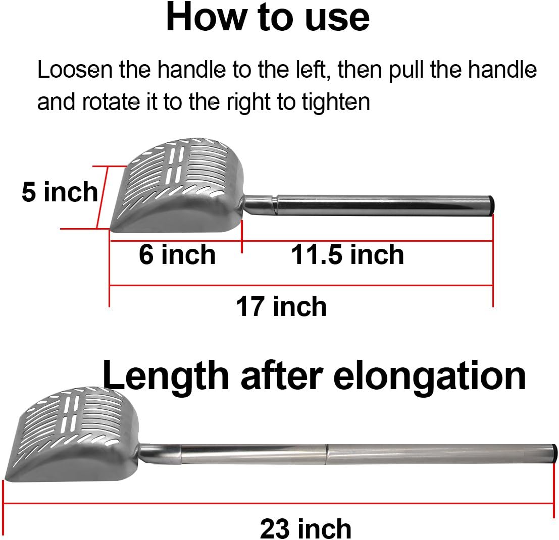 Upgrade Your Pet Care Routine with the Ultimate 23-Inch Stainless Steel Telescoping Litter Scoop for Cats and Dogs