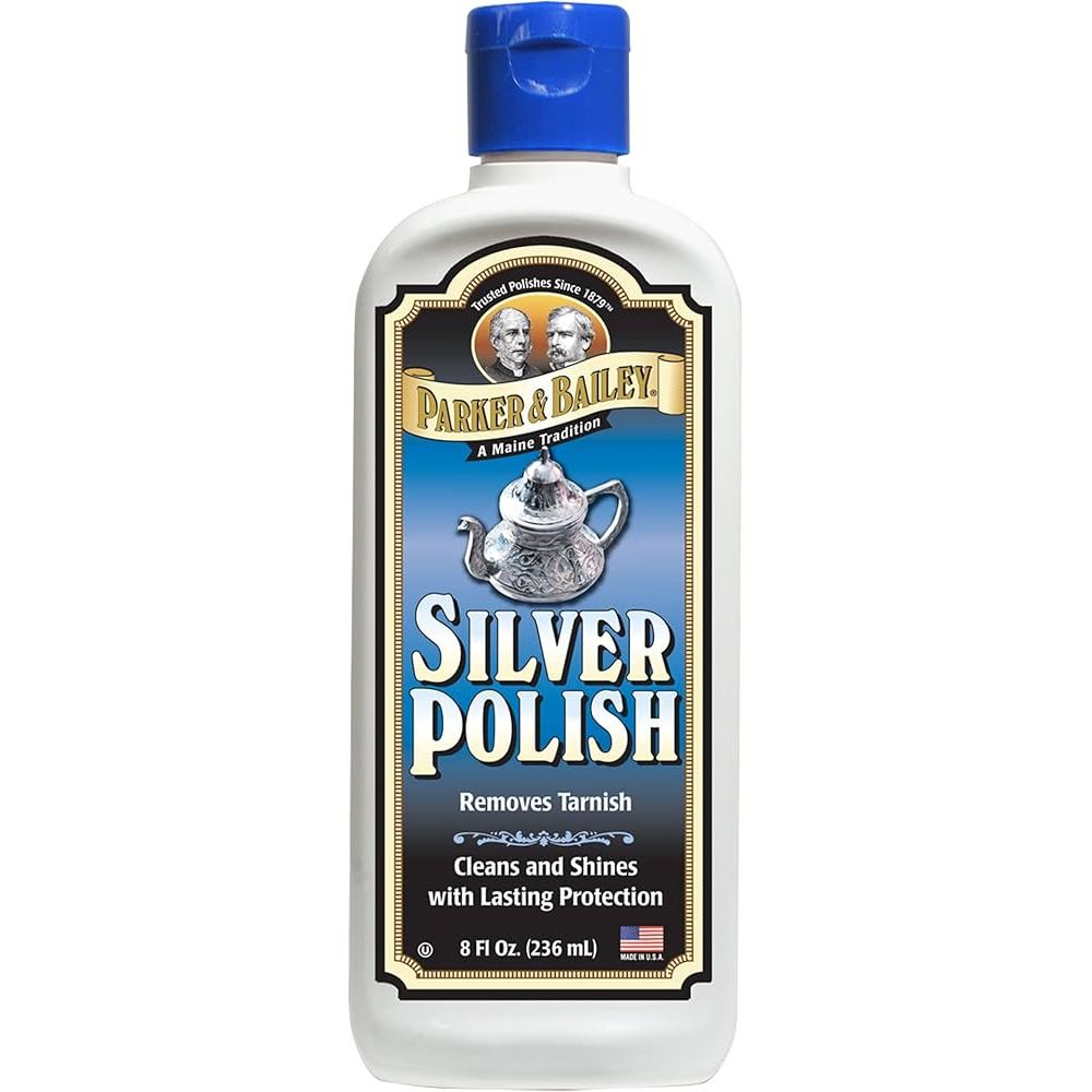 Parker &amp; Bailey Silver Polish Gently Cleans Polishes and Protects White Formula 8 oz