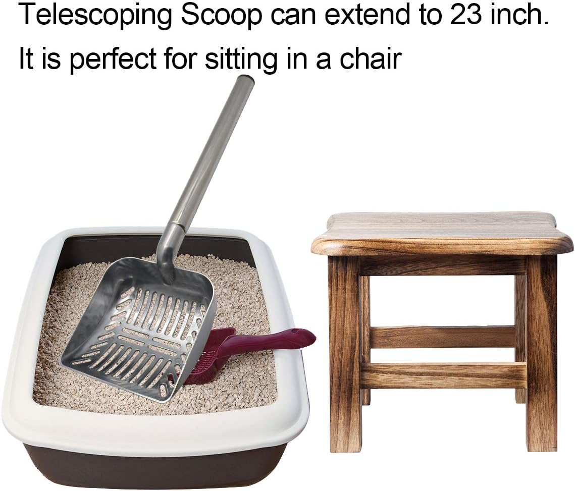 Upgrade Your Pet Care Routine with the Ultimate 23-Inch Stainless Steel Telescoping Litter Scoop for Cats and Dogs