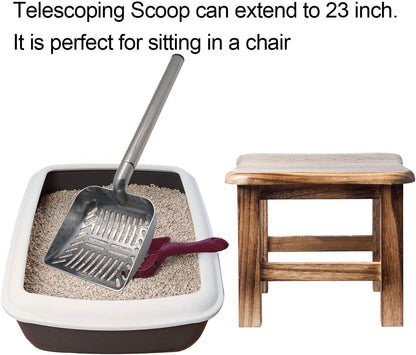 Upgrade Your Pet Care Routine with the Ultimate 23-Inch Stainless Steel Telescoping Litter Scoop for Cats and Dogs