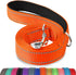 Dog Leash, 5 FT Double-Sided Reflective, Padded Handle Nylon Heavy Duty Leashes for Medium & Large Dogs Walking, Orange