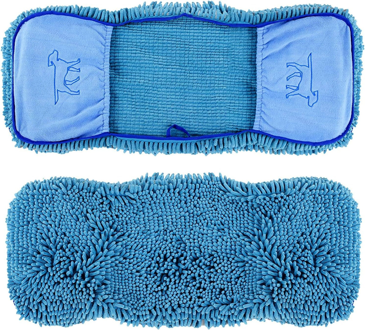 Quick Dry Towel for Dogs | Ultra Absorbent Microfiber Shammy | Extra Large 35X15 Size for All Breeds | Comfortable Hand Pockets | Indoor Outdoor Use | Durable Material | Machine Washable
