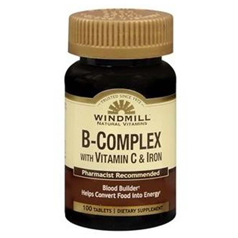 Windmill Vitamin B-Complex with Vitamin C &amp; Iron – 100 Tablets