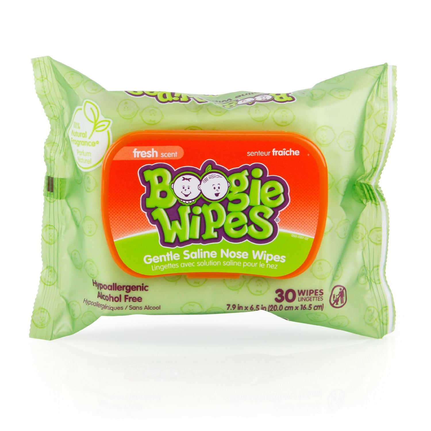 Boogie Wipes Gentle Saline Baby Nose Wipes, Fresh Scent, Natural Saline for Mucus &amp; Congestion, 30 Count