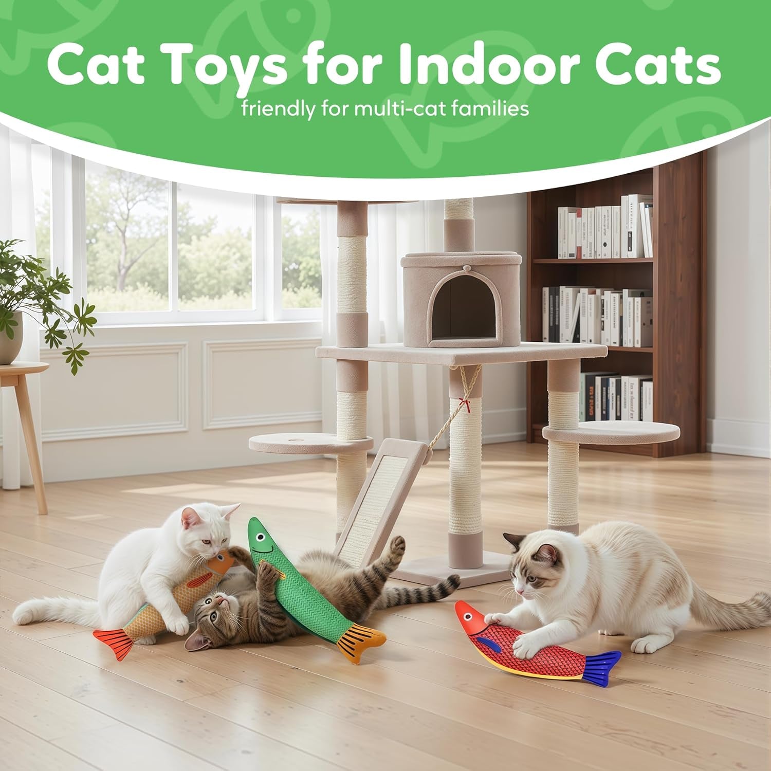 Catnip Toys Saury Fish, Cat &amp; Kitten Chew Kicker Interactive Crinkle Toys for Bored Indoor Adult Cats &amp; Kitten, Cat Gifts Teething Toys Soft and Durable for All Breeds