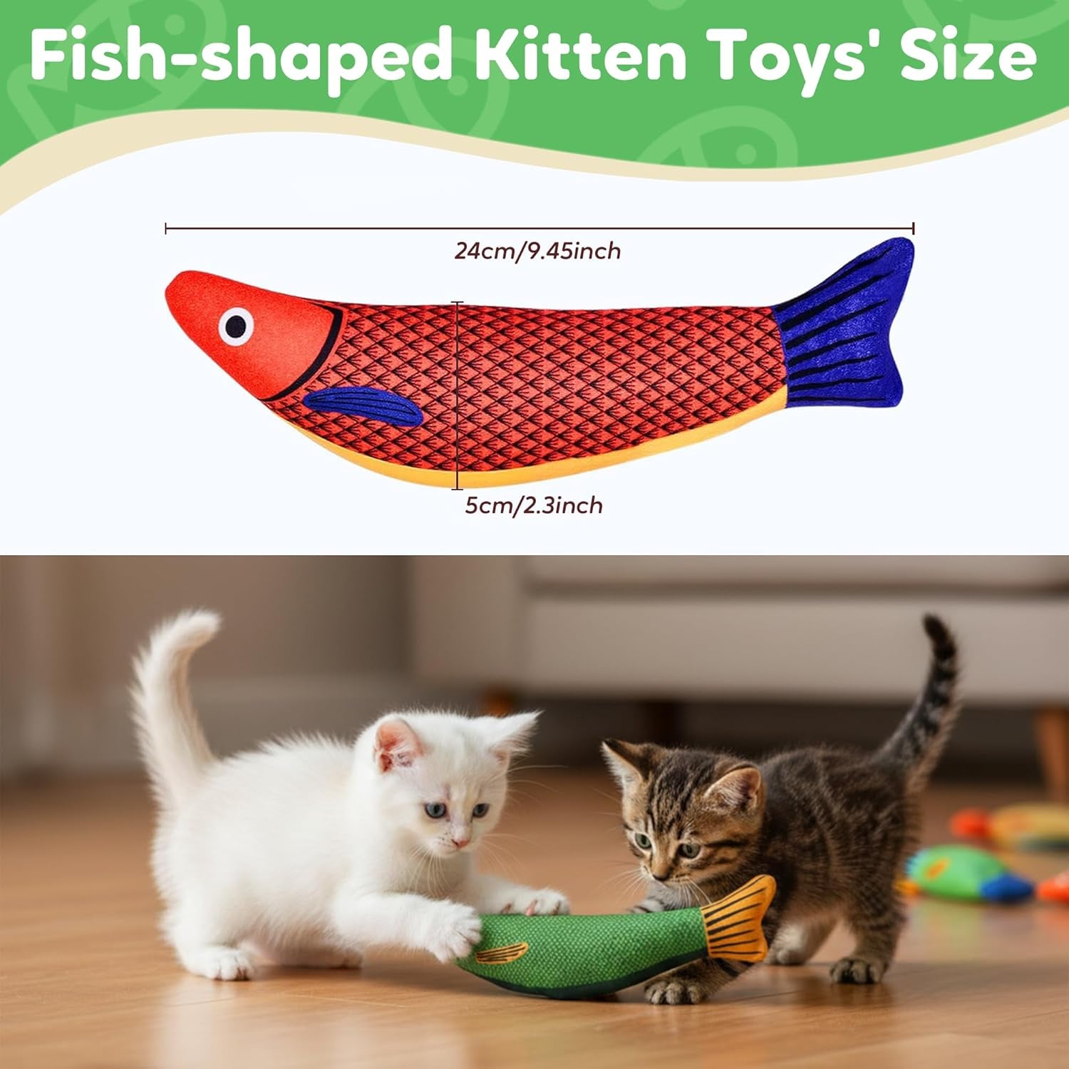 Catnip Toys Saury Fish, Cat &amp; Kitten Chew Kicker Interactive Crinkle Toys for Bored Indoor Adult Cats &amp; Kitten, Cat Gifts Teething Toys Soft and Durable for All Breeds