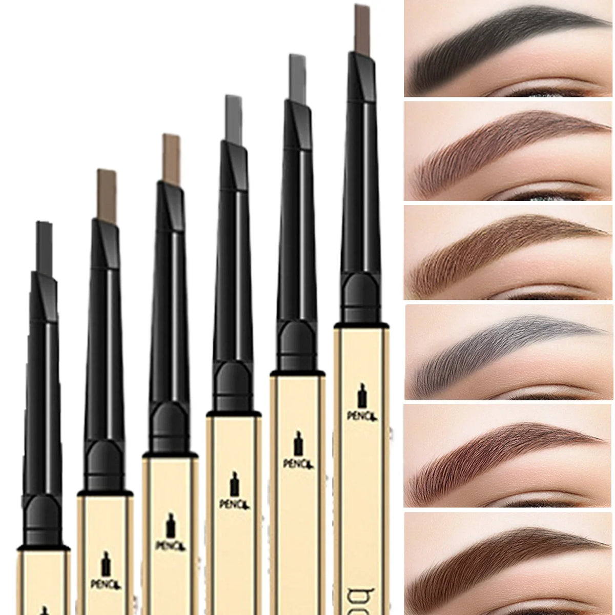 Dual-Ended Waterproof Eyebrow Pencil – Precise, Long-Lasting &amp; Smudge-Proof Brow Makeup