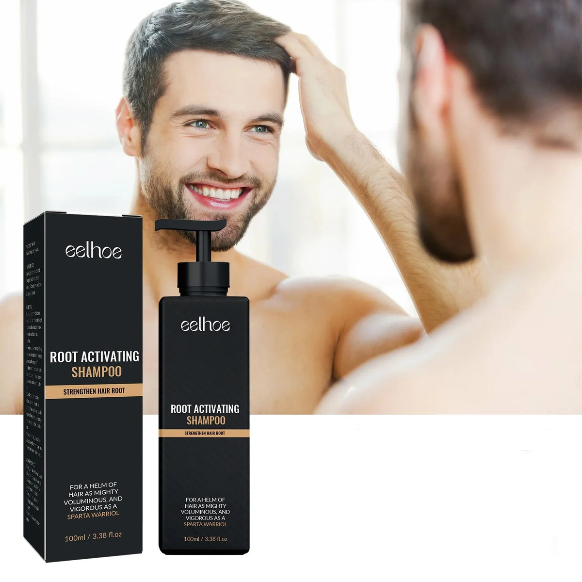 EELHOE Hair Regrowth Root Natural Herbal Dense Hair Shampoo Hair Repair Care Fluffy Smoothing Nourishing Anti Falling Shampoo