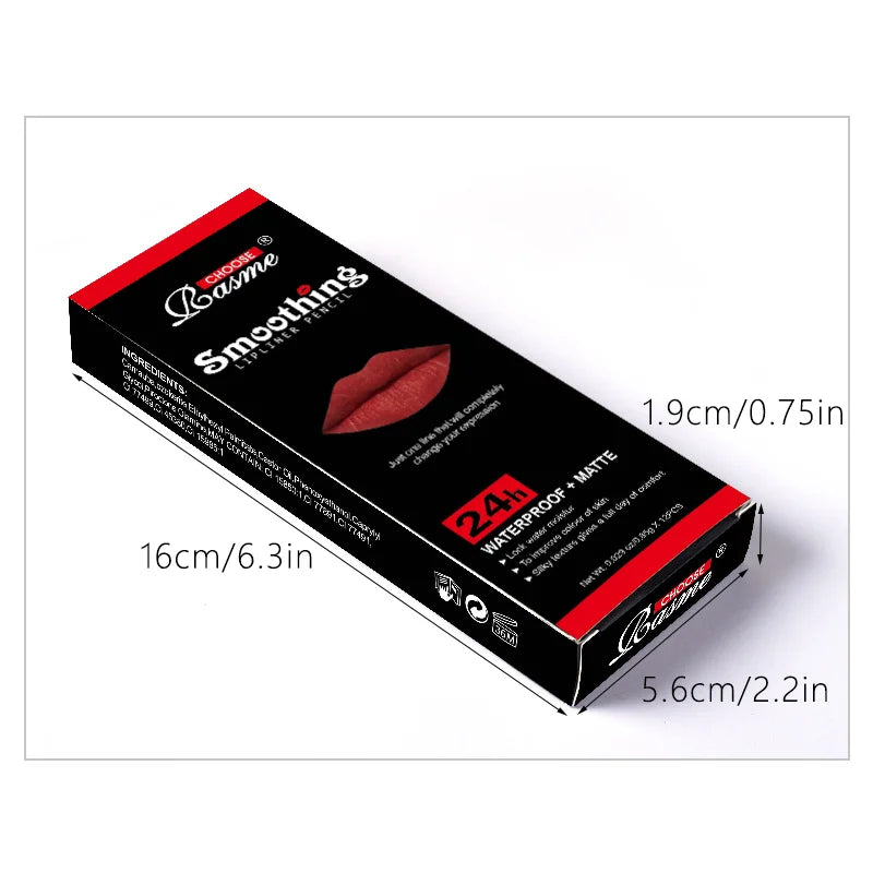 12 pcs Long-Lasting Lipstick Set with Professional Lip Liner Pencil and Matte Lip Gloss for Women Valentine&