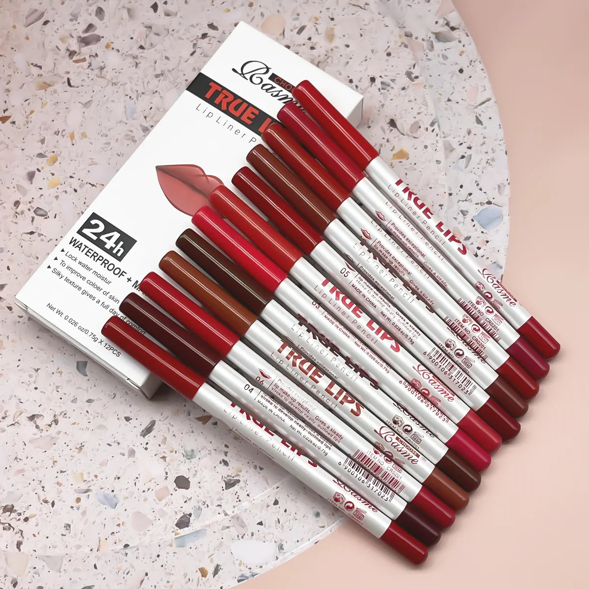 12 pcs Long-Lasting Lipstick Set with Professional Lip Liner Pencil and Matte Lip Gloss for Women Valentine&