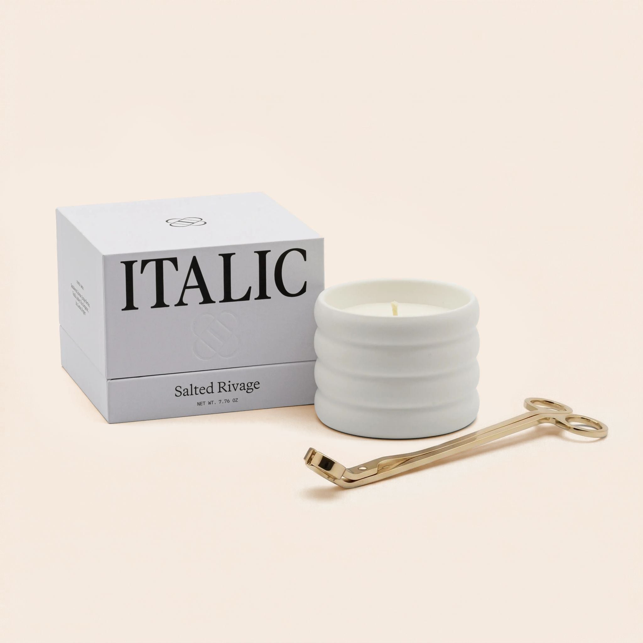 Soy Wax Ceramic Candle &amp; Wick Trimmer Set