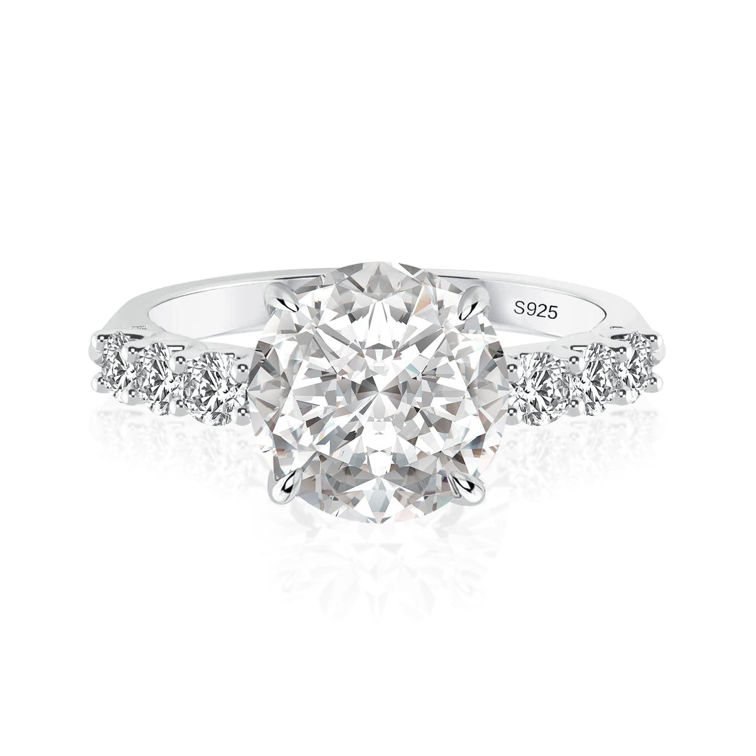 Rodiffy Moissanite 4.0 Ct Round White Gold Engagement Ring
