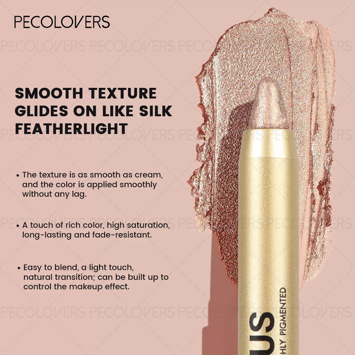 Smudge-Proof &amp; Waterproof Eyeshadow Stick,Dual-Ended Eye with Shadow Stick,Sponge Brush,Glitter &amp; Matte Finishes