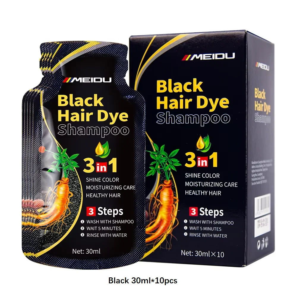 30ml/500ml 3-in-1 Quick Hair Dye Shampoo Natural Black Herbal Hair Dye Moisturizes Mild Hair Dye Conditioner Hair Care Products